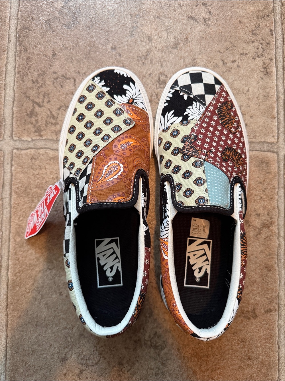 Woman’s Vans Tiger Patchwork Sneakers. New with tag. Size US W7.5